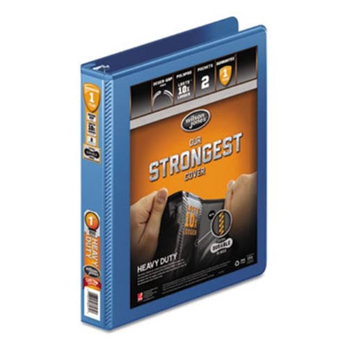 Heavy Duty Round Ring View Binder with Extra Durable Hinge, 1 Capacity, Blue Q280