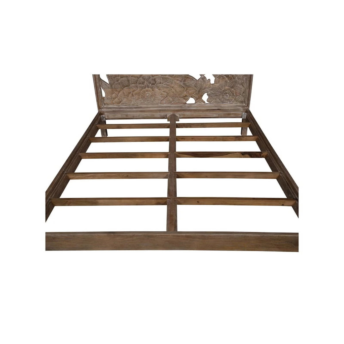 Queen Solid Wood Hand Carved Motif Bed D2975
