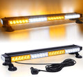 54 LED 26.5'' High Intensity Emergency Warning Light Bar with Magnetic and 16 ft Cord (Amber&White) Pack of 2 I522