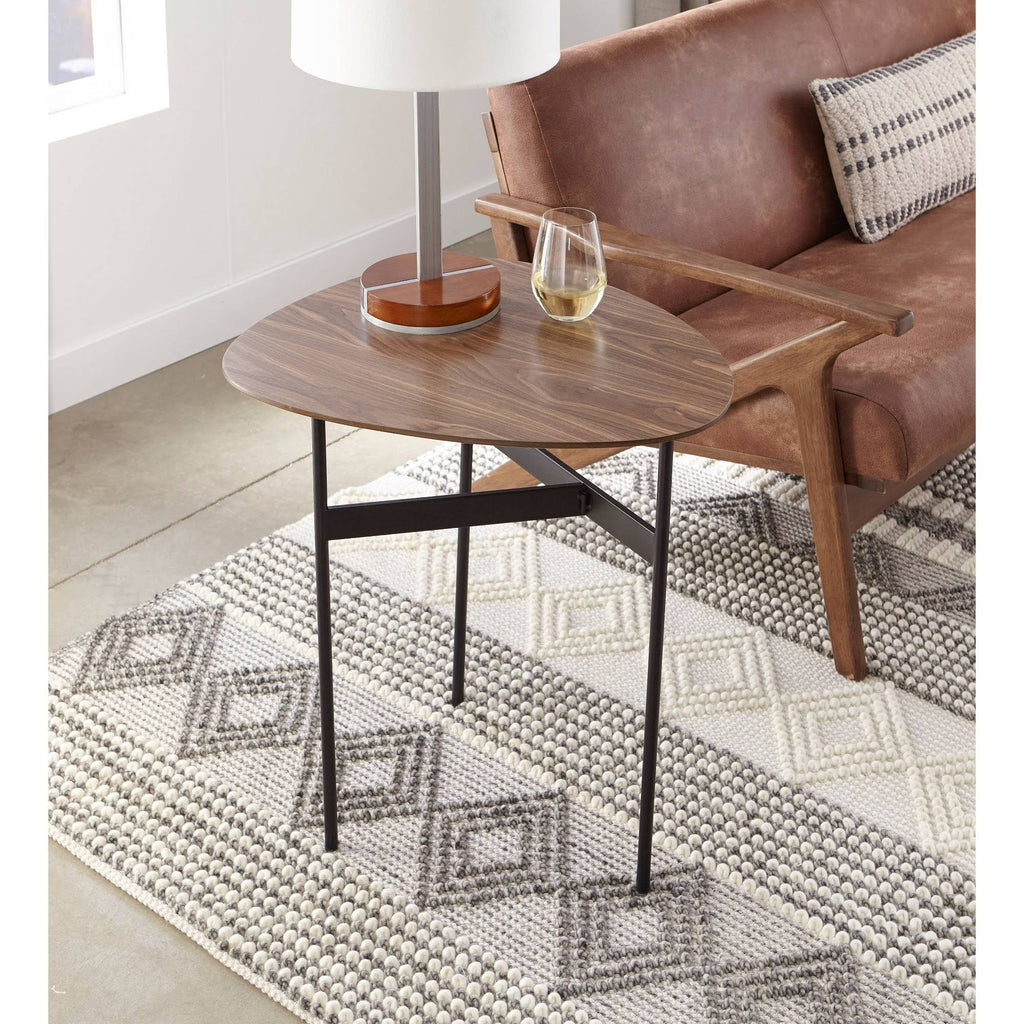 3 Piece Walnut and Black Accent Table Set P9081
