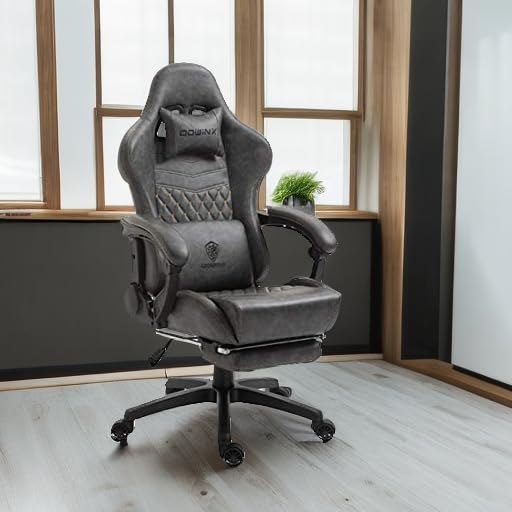Black Big and Tall Ergonomic Gaming Chair with Footrest and Massage Lumbar Support L23064