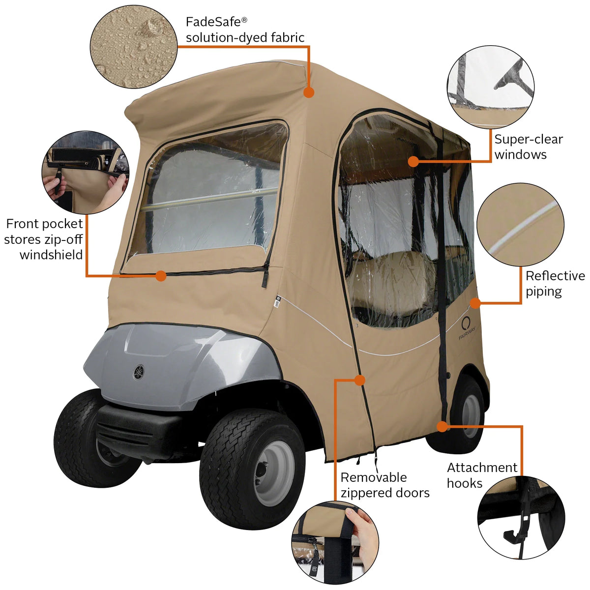 Khaki Golf Cart Enclosure G4618