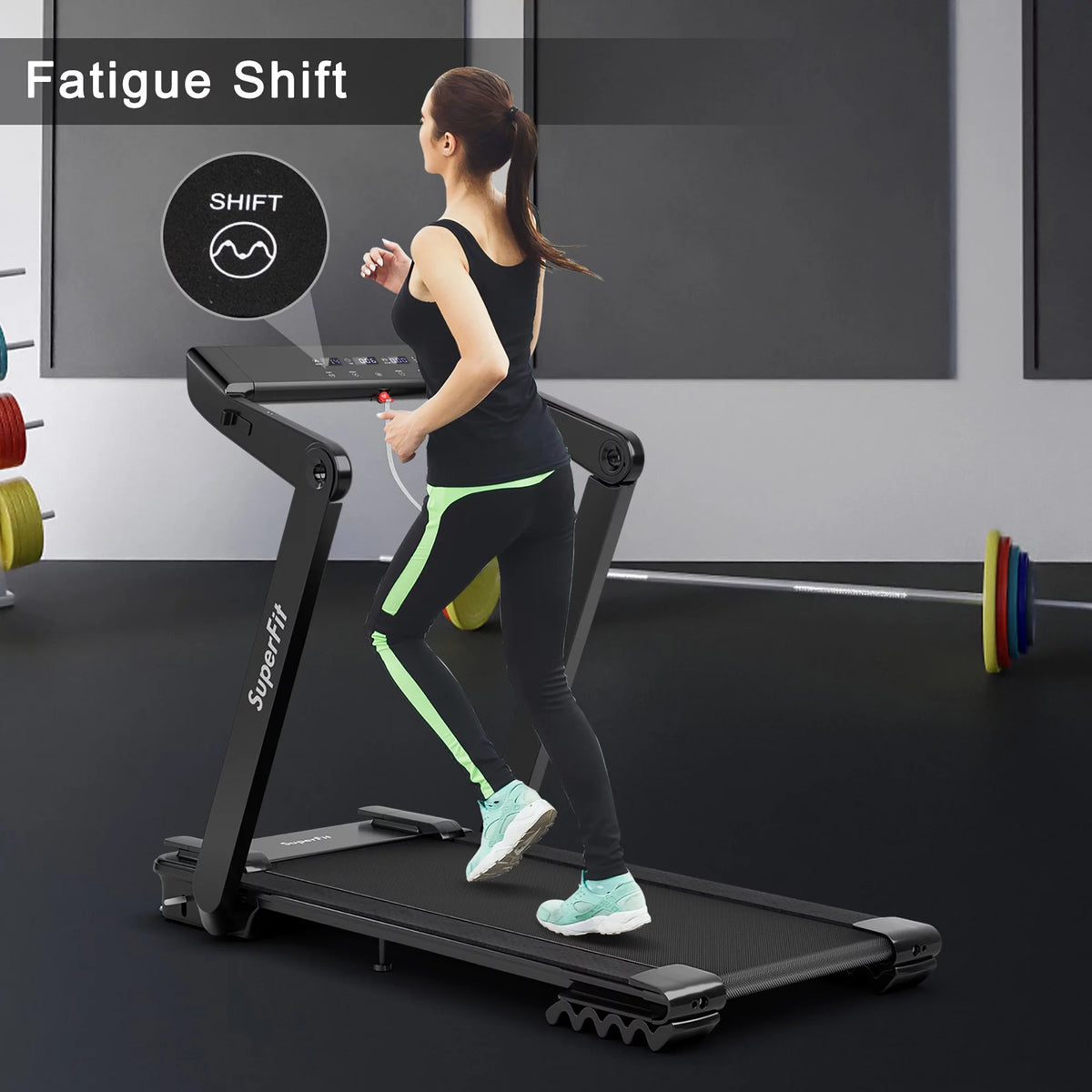 Foldable Electric Treadmill with Bluetooth Black G742152
