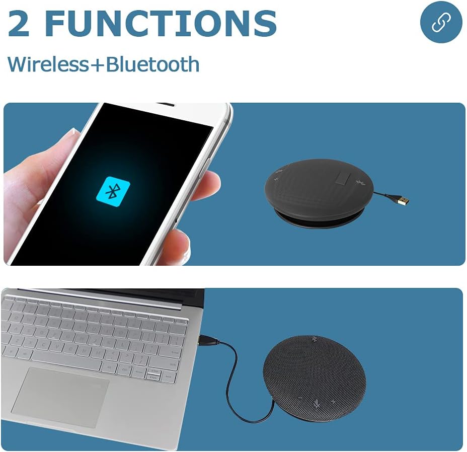 Wireless Bluetooth USB Conference Room Omnidirectional Microphone Speaker C1505