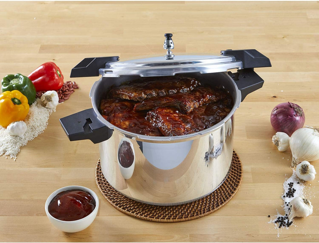 16Qt Jumbo Stovetop Pressure Cooker With Regulator And Side Handles Z42030