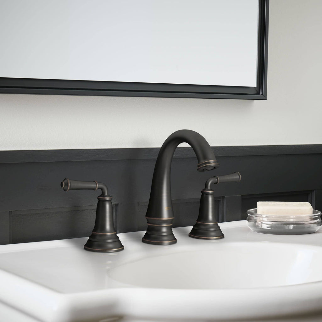 Brushed Nickel Widespread Bathroom Faucet with Pop-Up Drain N1626