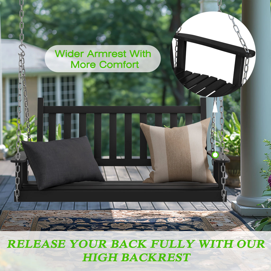 2-Seat Hanging Wooden Porch Swing O99124