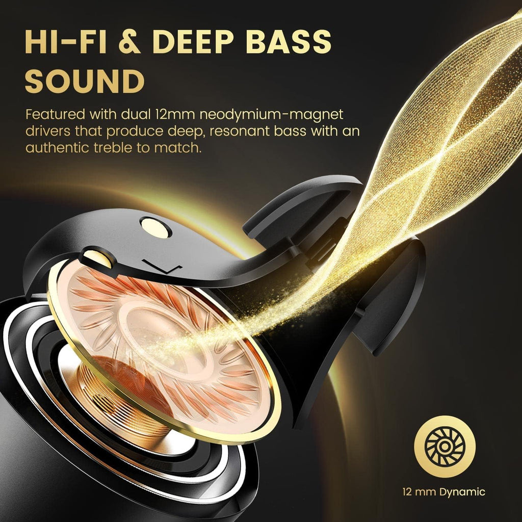 Hybrid Active Noise Cancelling Earbuds, Wireless Bluetooth 5.2 Earphones with ANC Transparent Mode, 4 Mics, 30H Play Time, IPX5 Waterproof J631135