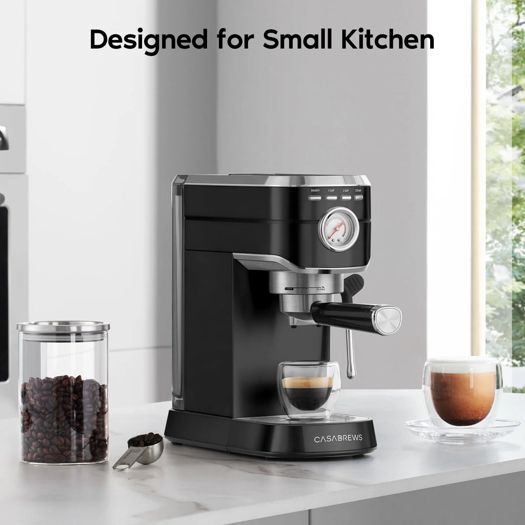 20 Bar Espresso Machine with Milk Frother Steam Wand, Stainless Steel Q7496