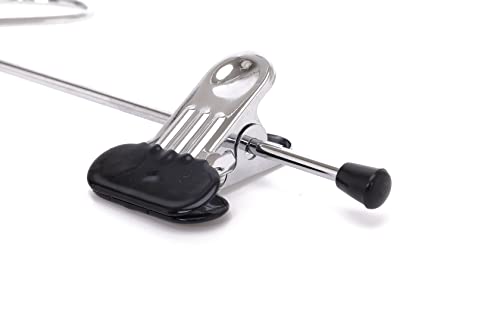 6 Pc Heavy Duty Metal Pants Hangers with Adjustable Clips W9428