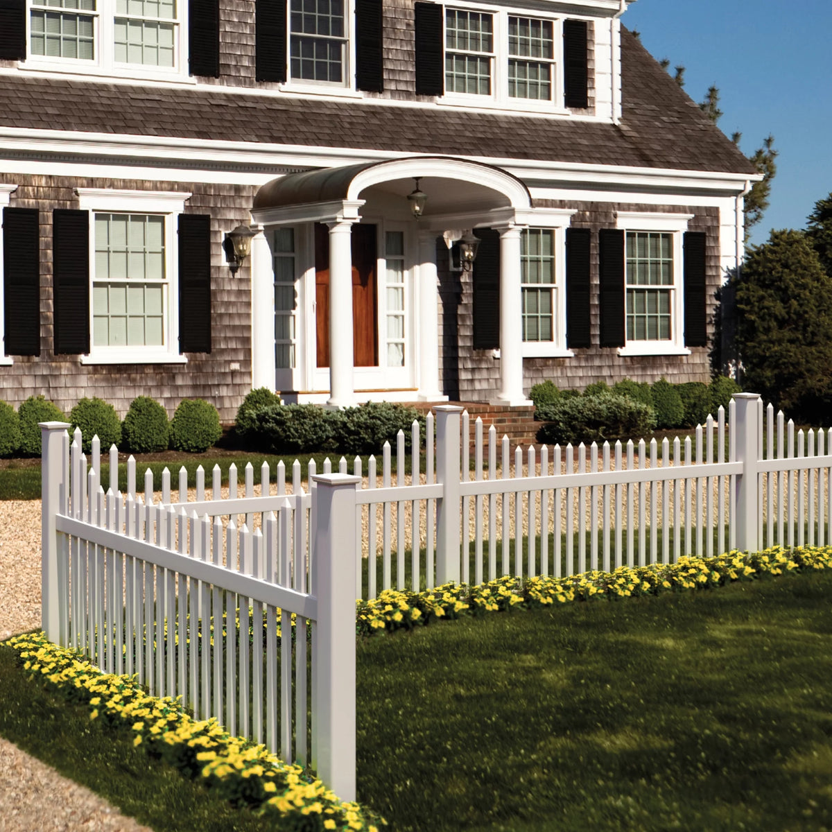 White Vinyl Picket Fence Panel U95022