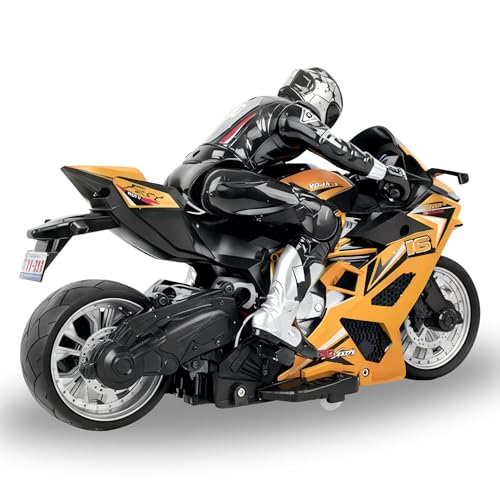 2.4G RC Stunt Motorcycle with Riding Figure 1:10 Scale Green R9816