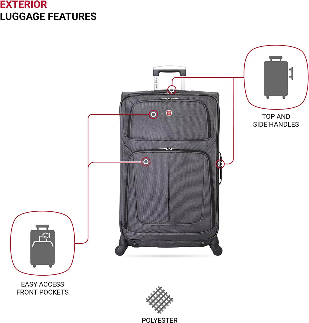 3 PC Spinner Suitcase Set Dark Grey A49650
