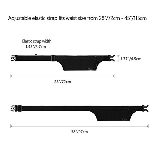 Slim RFID Blocking Hidden Wallet Travel Pouch with Adjustable Strap D6450