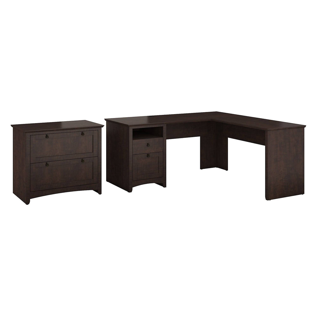 L Shaped Desk with Lateral File Cabinet F822