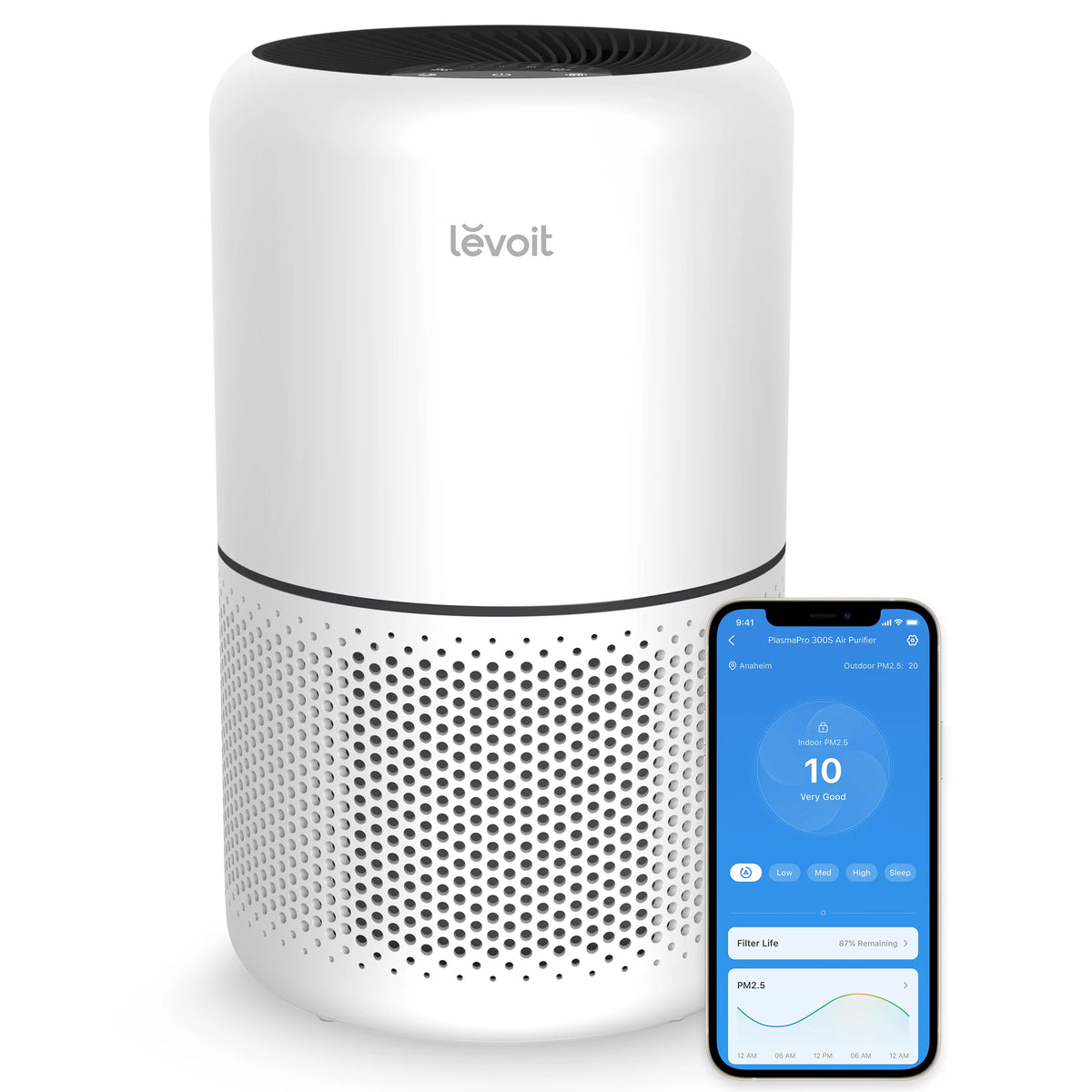White Black True HEPA Air Purifier E12716
