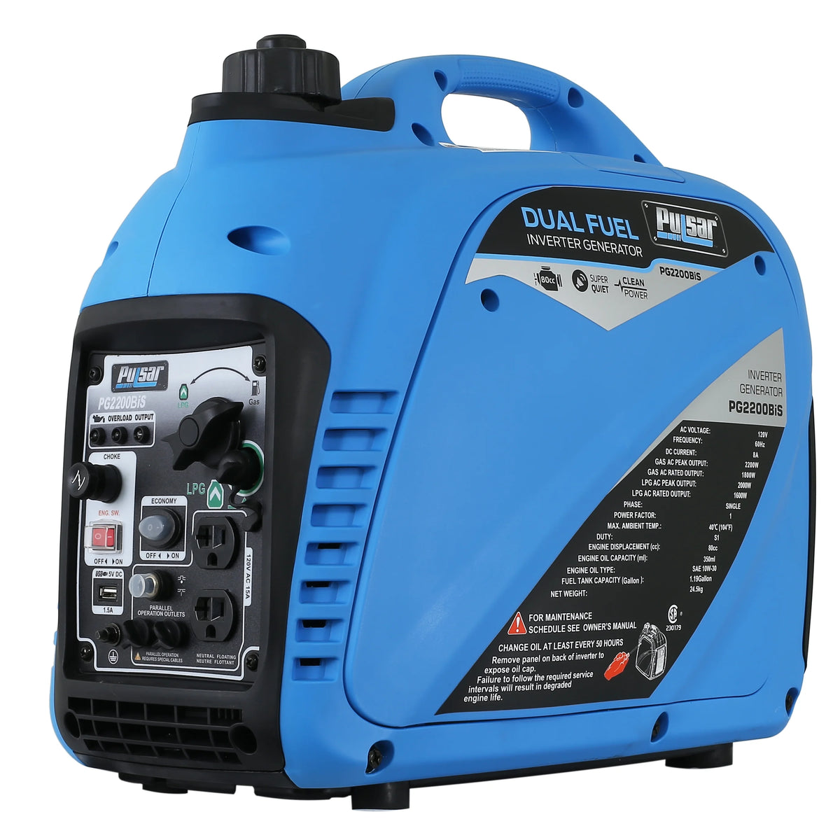 2,200 Watt Dual-Fuel Portable Inverter Generator G15421