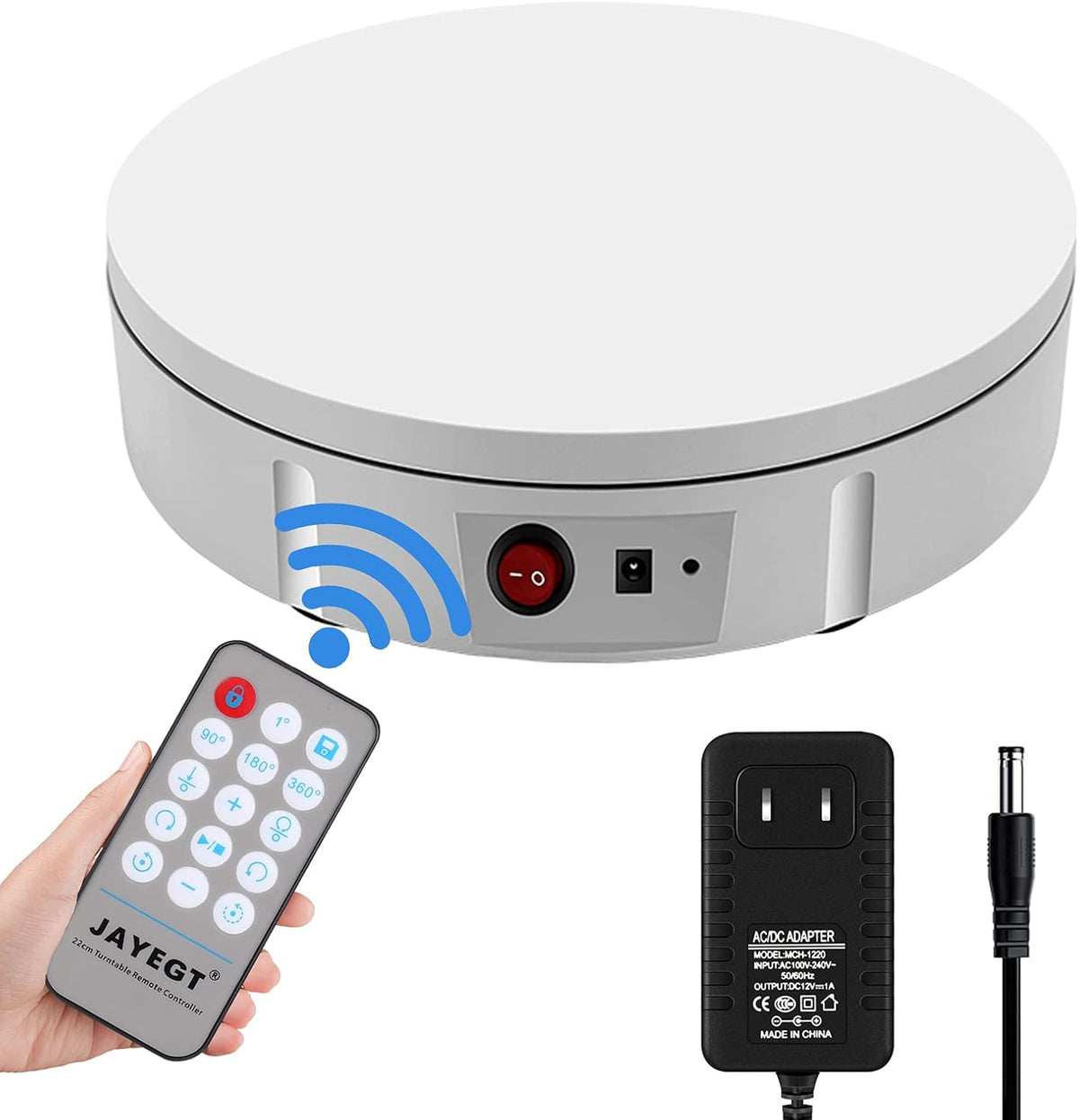 Motorized Rotating Display Stand, 360 Degree Electric Turntable, White, 11.8inch, Pack of 2 G51443