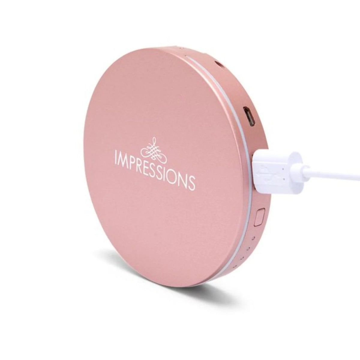 Rechargeable Lighted Round Travel Mirror with 5X Magnifying Glass V9406