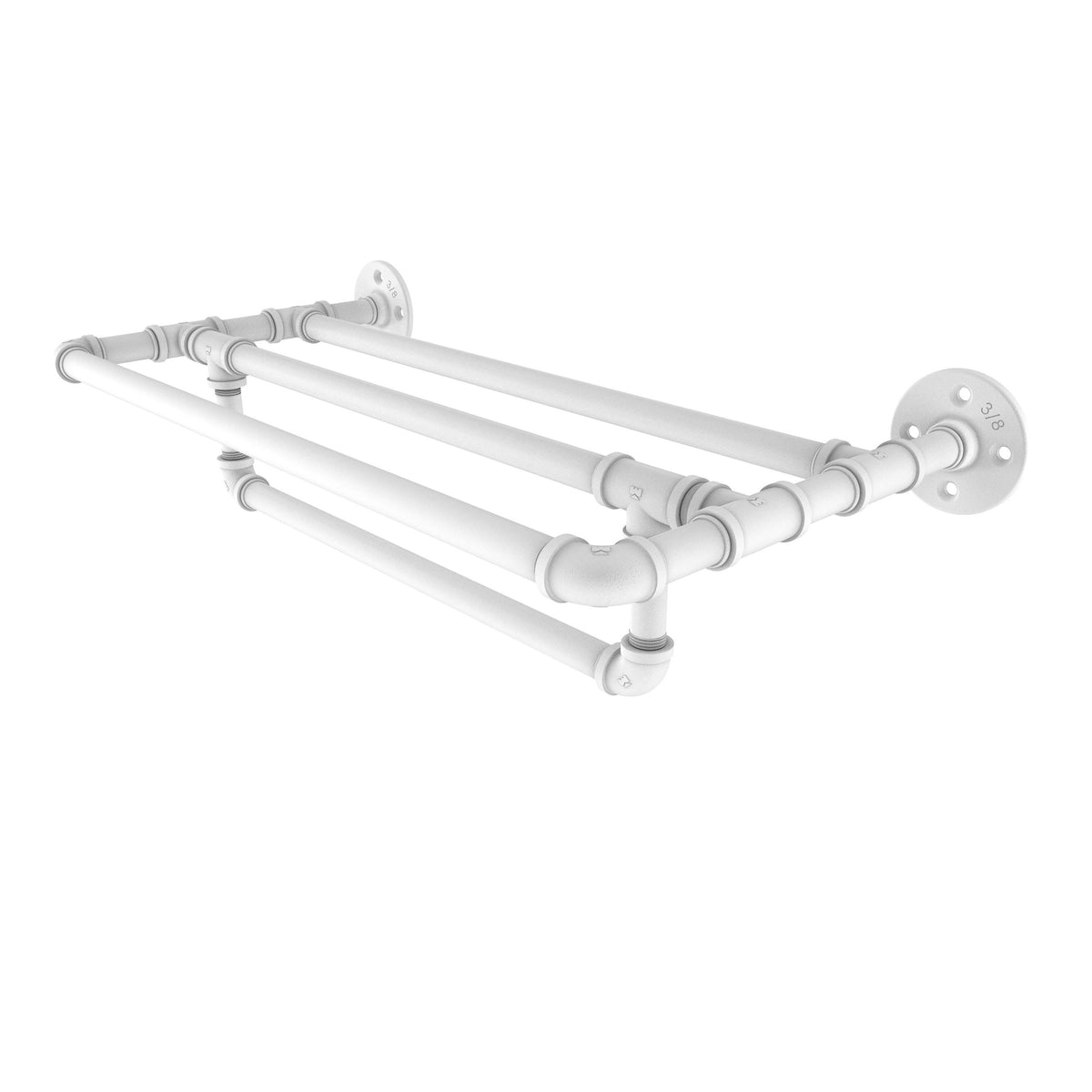 Matte White 18 inch Wall Mounted Towel Shelf with Towel Bar K78568