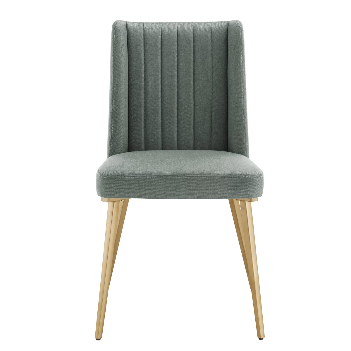 Gold Finished Metal Fabric Upholstered Dining Chairs Set of Two F769983