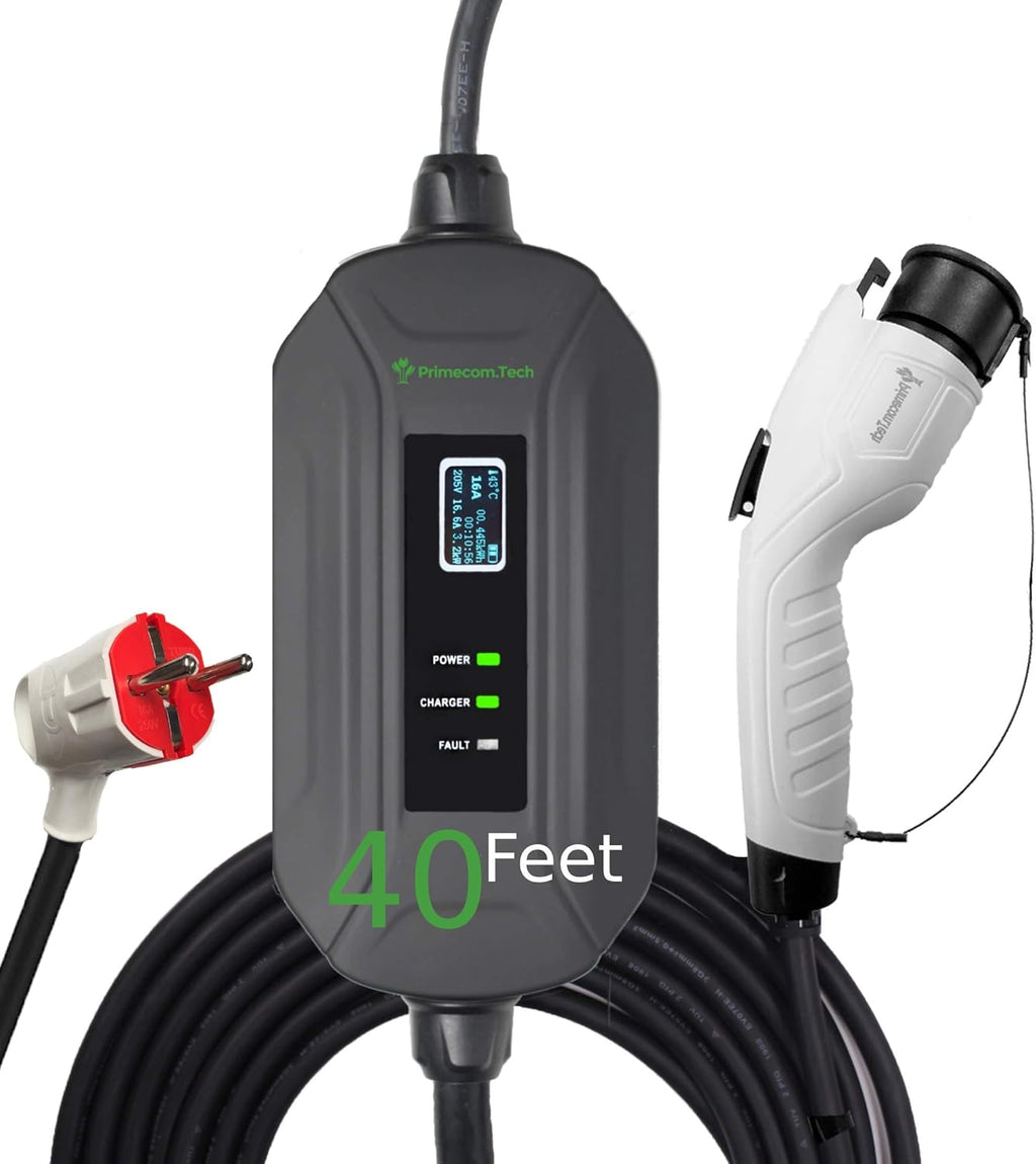 Portable Level 2 Electric Vehicle Charger, 16Amp, 30 Feet T81585