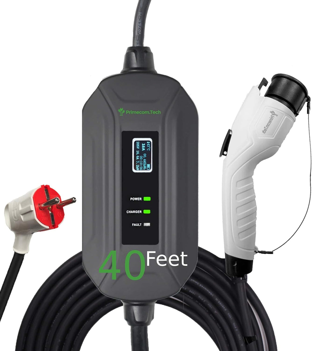 Portable Level 2 Electric Vehicle Charger, 16Amp, 30 Feet T81585