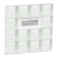 Frameless Vented Clear Glass Block Window V92219