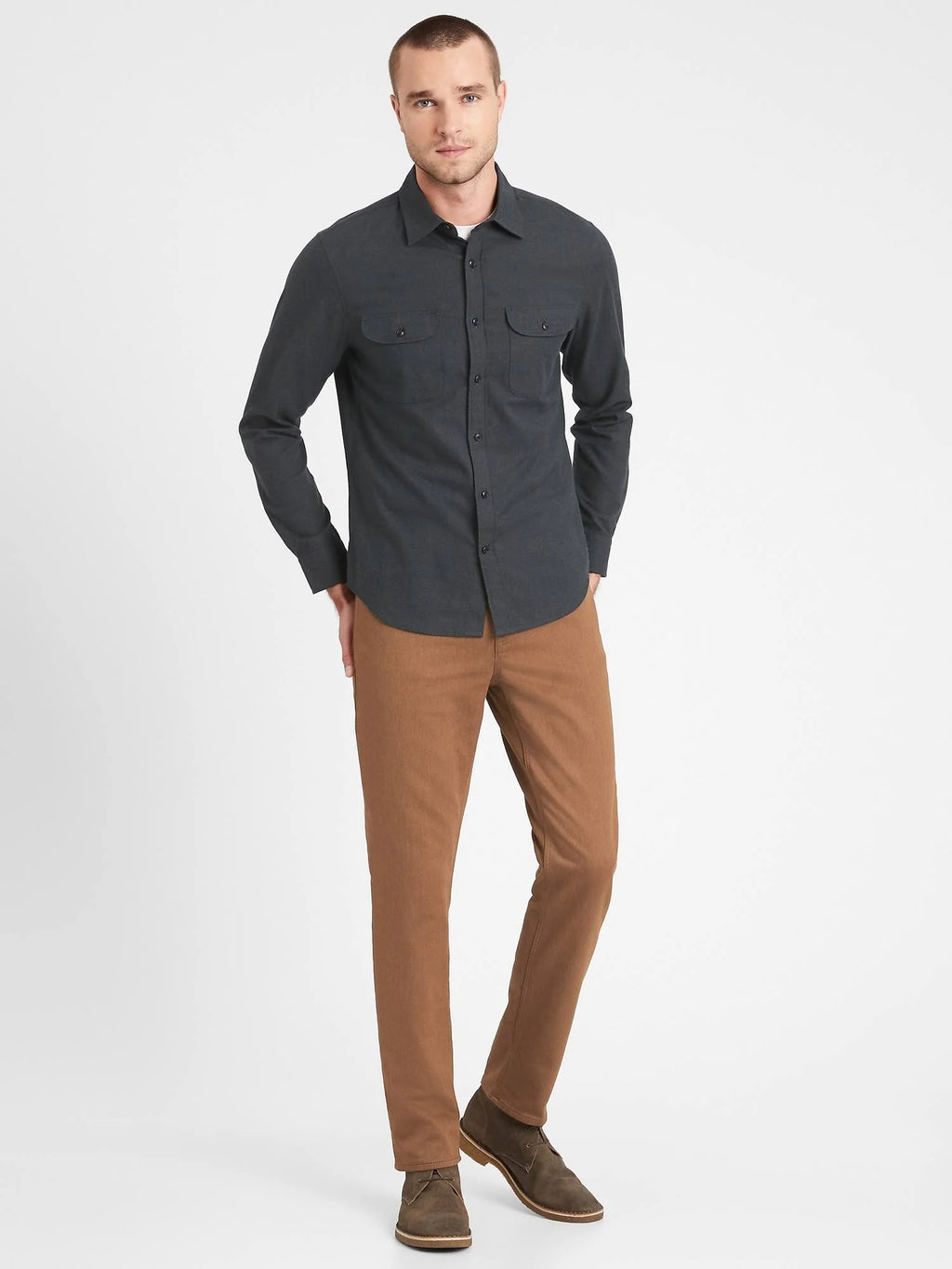 Slim Heathered Traveler Pant Camel Size 28W 32L F86684