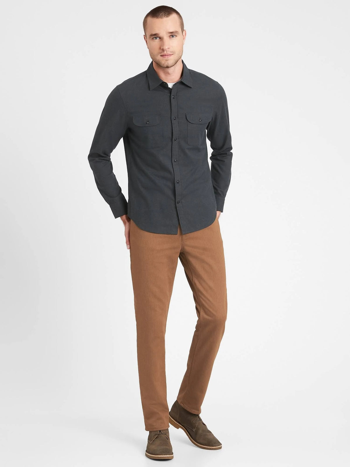 Slim Heathered Traveler Pant Camel Size 28W 32L F86684