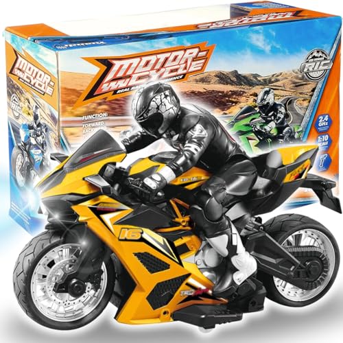 2.4G RC Stunt Motorcycle with Riding Figure 1:10 Scale Green R9816