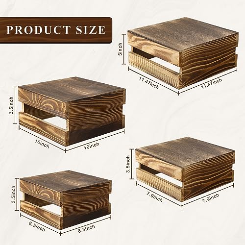 4 Pieces Wood Cupcake Display Stand Risers D952325