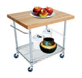 2 Tier Gourmet Cart with Maple Butcher Block Top T669