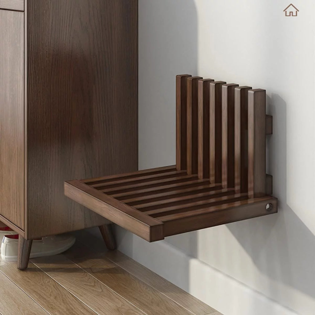 Wall-Mounted Folding Wood Shower Seat Q826