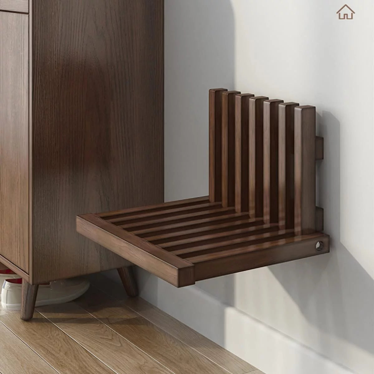 Wall-Mounted Folding Wood Shower Seat Q826