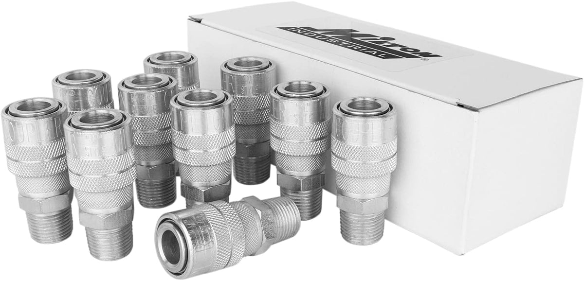 3/8" MNPT Interchange Quick-Connect Steel Coupler, Box of 10 U41348