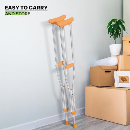 Aluminum Adjustable Lightweight Walking Crutch, 1-Pair, Medium F4764