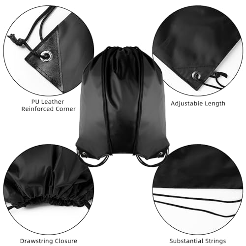 40 Pack Drawstring Backpacks Waterproof Nylon Cinch Bags Lightweight Reusable Sports Sack H4530
