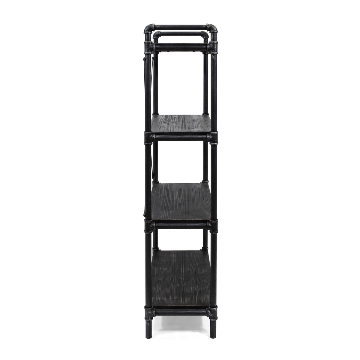 Black Contemporary 4-Shelves Rectangular Storage Bookcase L17068