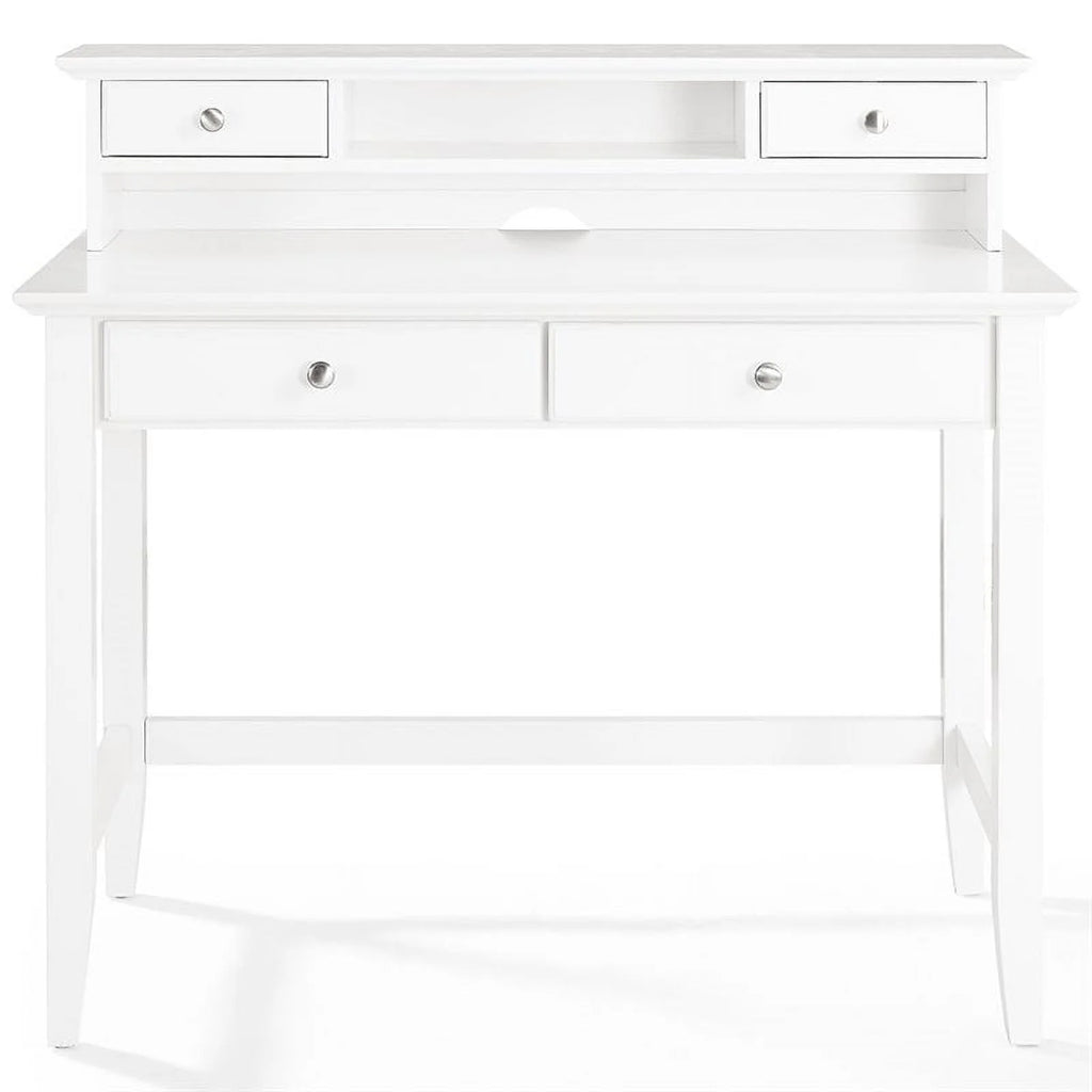 White Writing Desk with Hutch B11098