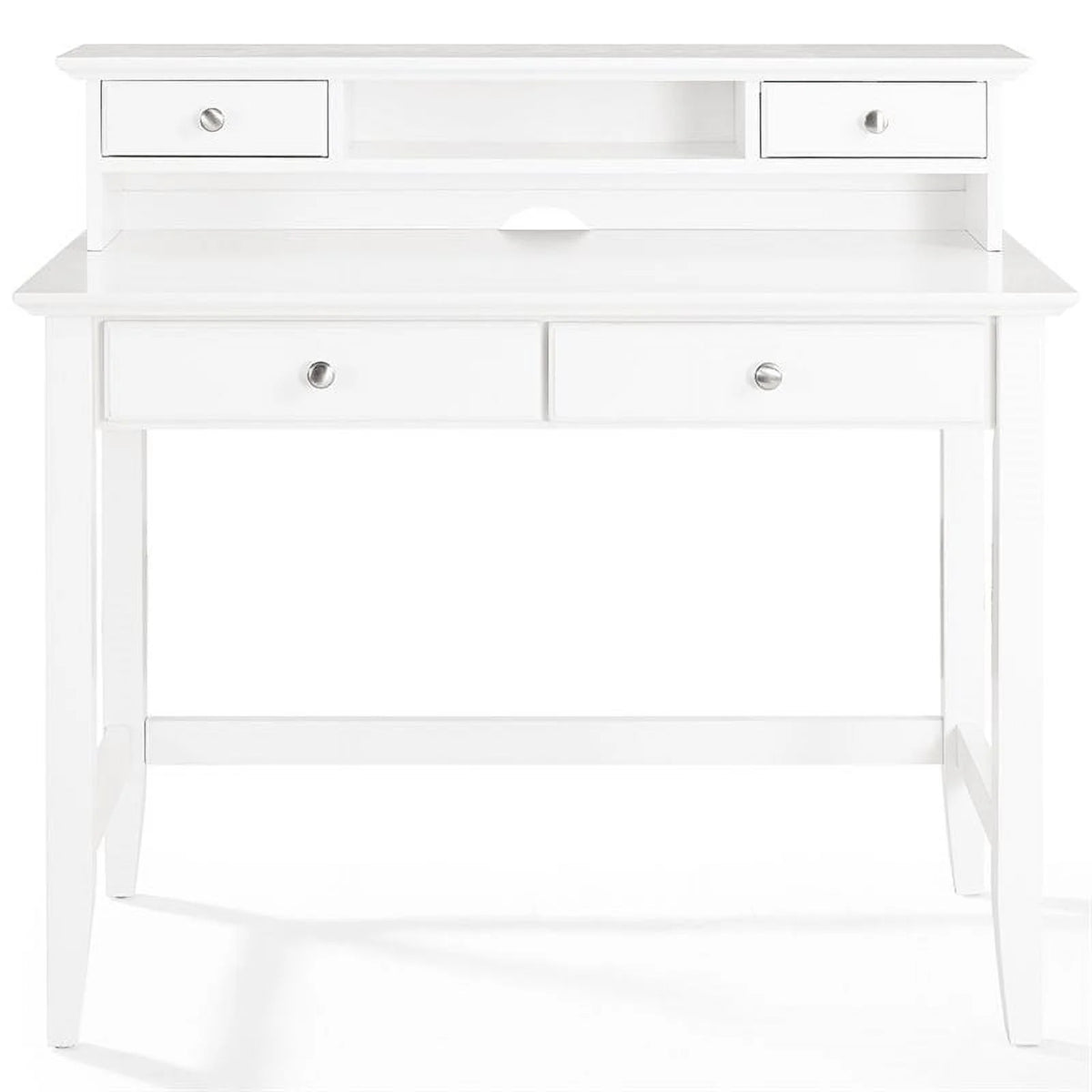 White Writing Desk with Hutch B11098