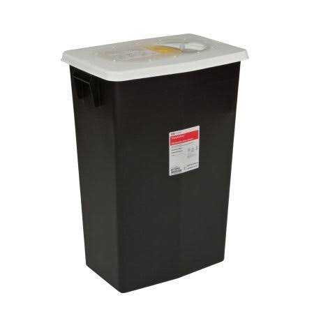 18 Gallon Black Hazardous Waste Container with Slide Lid O74039