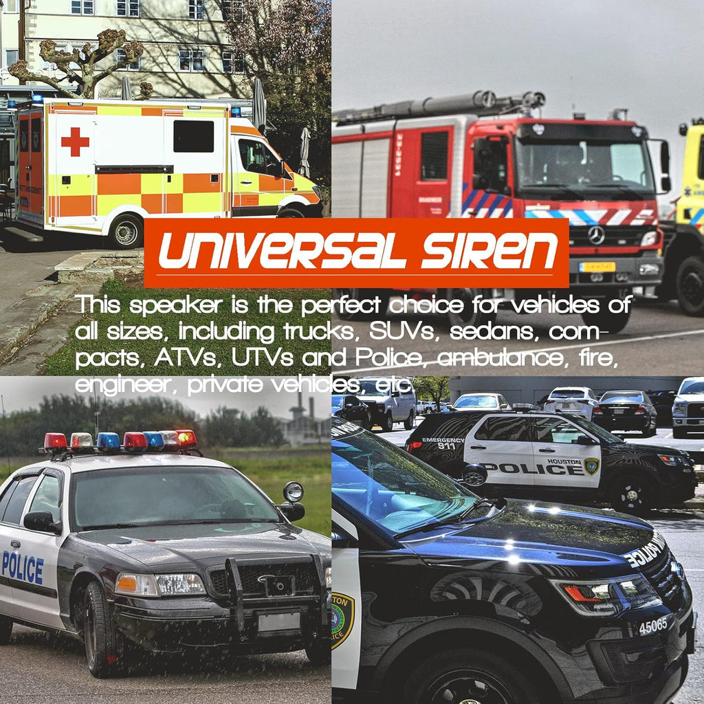 12V 200W 9 Tones Police Warning Emergency Siren PA System with Handheld Microphone V567129