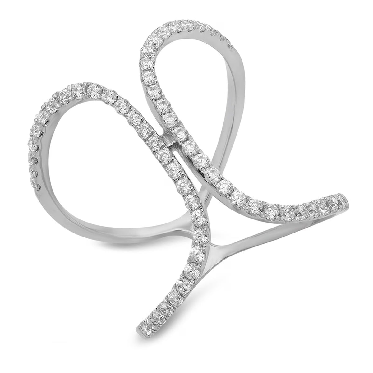 18K White Gold Diamond Engagement Ring size 5 G529