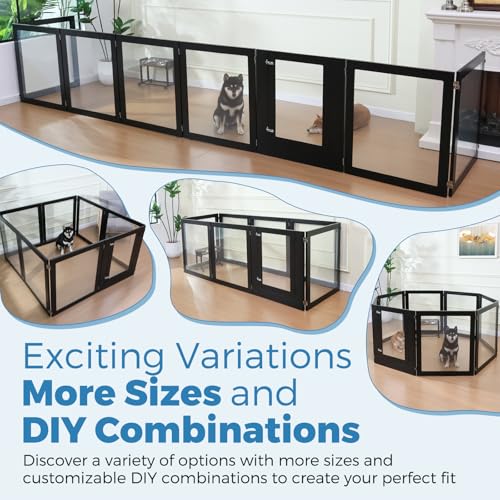 White 6 Panel Acrylic Dog Playpen with Door Z739