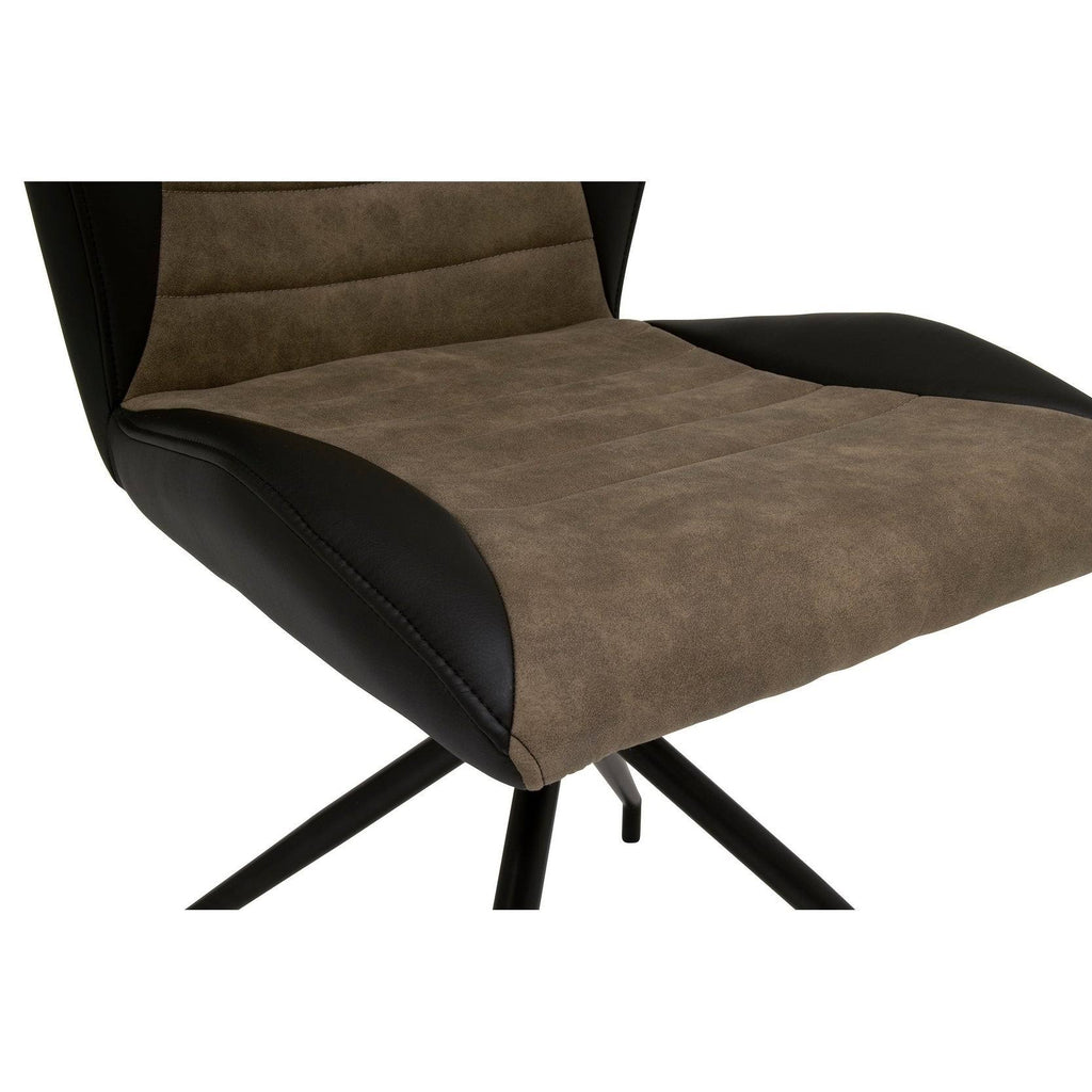 Black Brown Swivel Accent Chair with Metal Base S92755