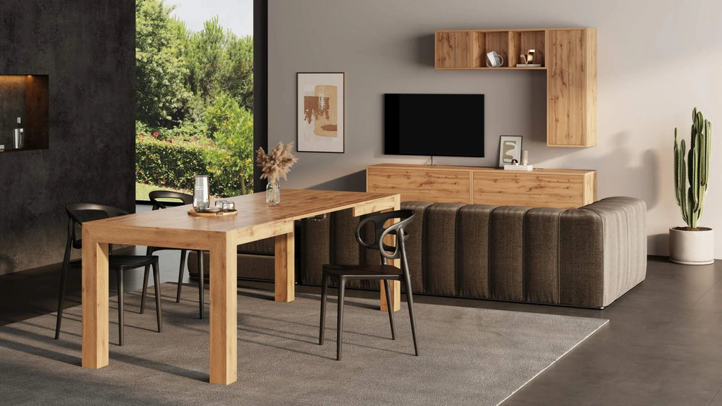 Extendable Dining Table Rustic Oak Z867