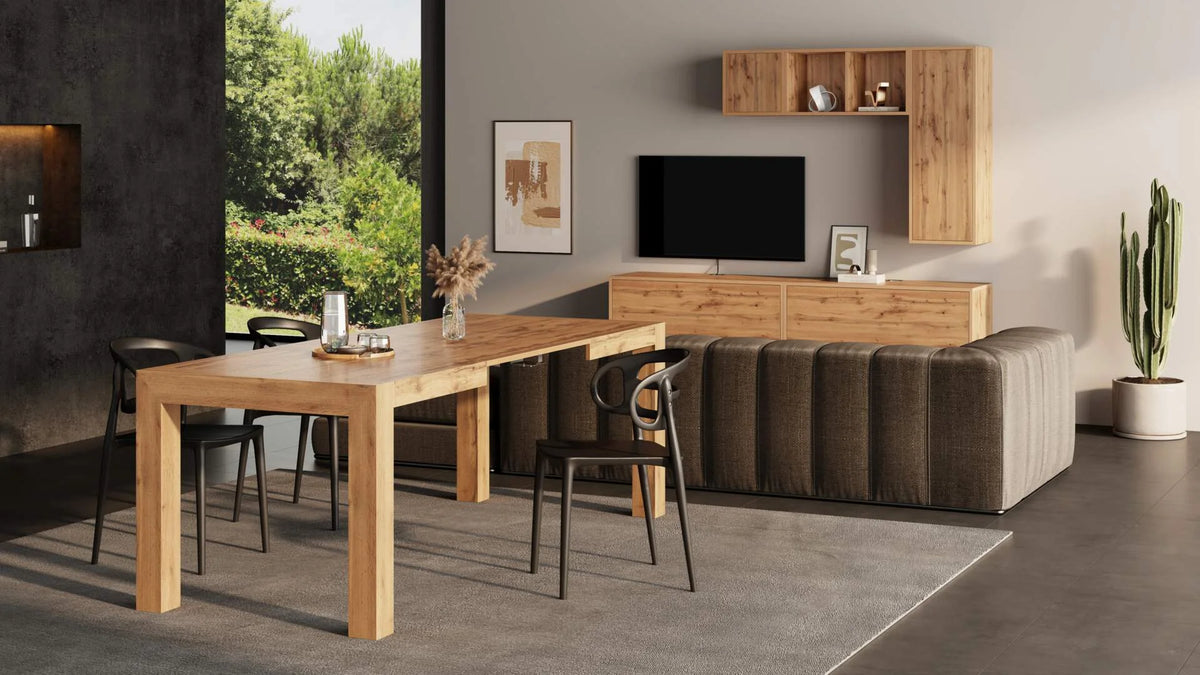 Extendable Dining Table Rustic Oak Z867