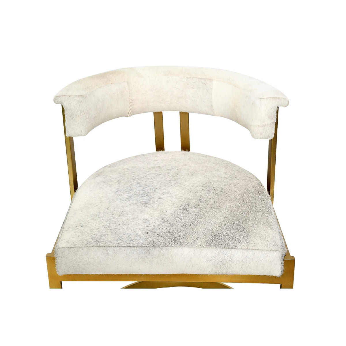 Gold Stainless Steel Chair with Grey Leather Seat H49954