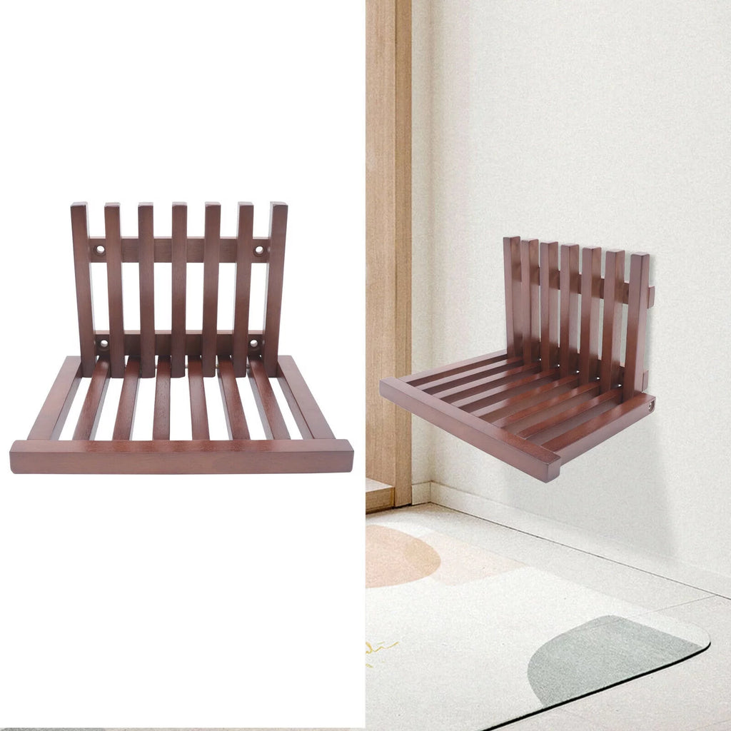Wall-Mounted Folding Wood Shower Seat Q826
